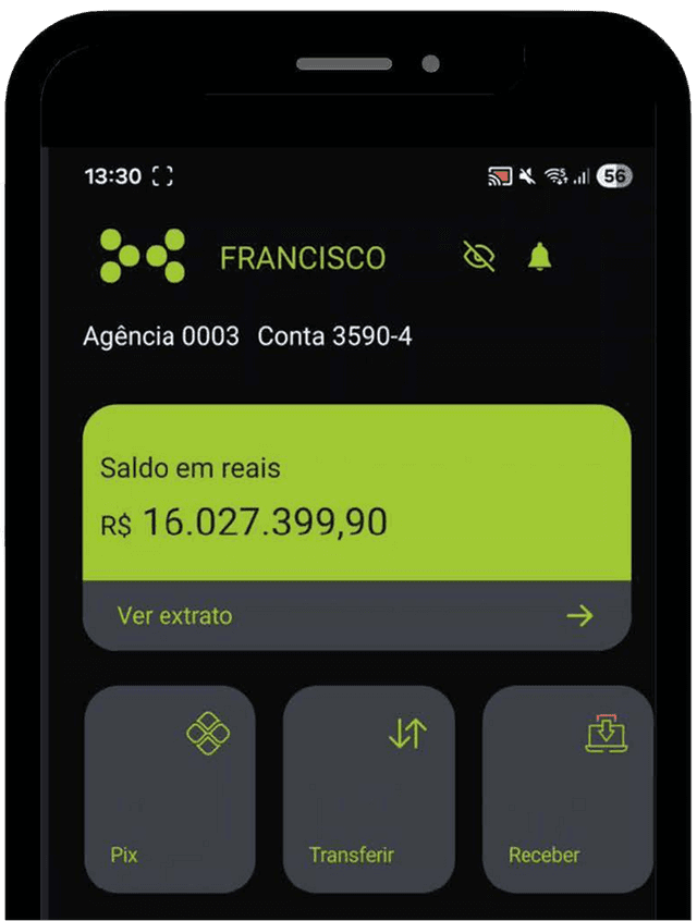 Celular no aplicativo da Humu